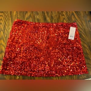 Red Sequin mini skirt Large Women’s